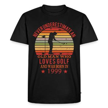 Golfeur Golfeur Né 1999 Anniversaire - T-shirt Premium bio Homme - noir - Devant - Nico (187cm)