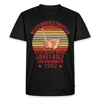 Golfeur Golfeur Né en 1992 Anniversaire - T-shirt Premium bio Homme - noir - Devant - Nico (187cm)