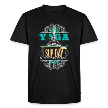 SUP paddleboarding Stand Up Paddle paddling Yoga - T-shirt Premium bio Homme - noir - Devant - Nico (187cm)