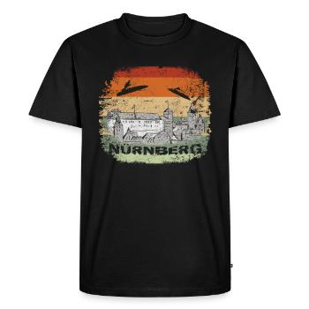 Nuremberg Skyline City Tour Nuremberg Skyline - T-shirt Premium bio Homme - noir - Devant - Nico (187cm)