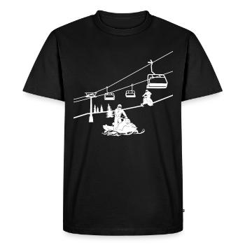 Snowmobile driver Snowmobile Snow motorcycle - Men's Premium Organic T-Shirt - black - Front - Nico (187cm)