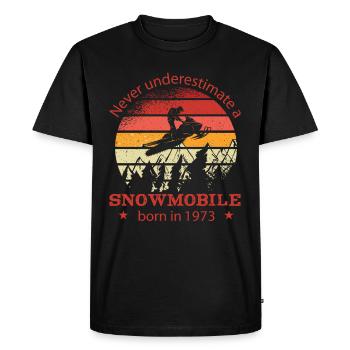 Snowmobile driver born in 1973 Birthday - Men's Premium Organic T-Shirt - black - Front - Nico (187cm)