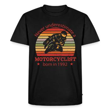 Moto vintage 1992 anniversaire cyclomoteur - T-shirt Premium bio Homme - noir - Devant - Nico (187cm)