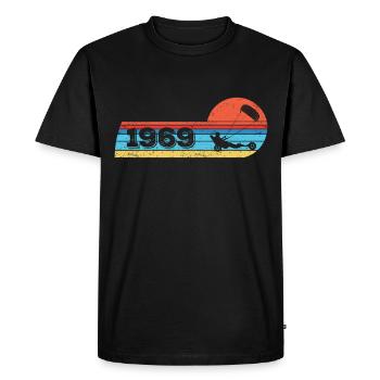 Kite beach sailor born in 1969 Birthday - Men's Premium Organic T-Shirt - black - Front - Nico (187cm)