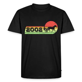 Cheval de trot vintage 2002 Chevaux d’anniversaire - T-shirt Premium bio Homme - noir - Devant - Nico (187cm)