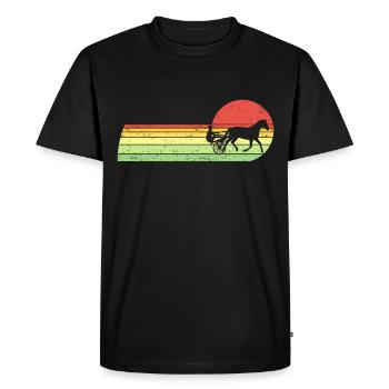 Harnais de chevaux de trot Chevaux de sport équestre - T-shirt Premium bio Homme - noir - Devant - Nico (187cm)
