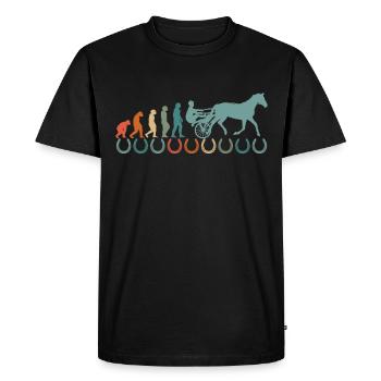 Harnais de chevaux de trot Chevaux de sport équestre - T-shirt Premium bio Homme - noir - Devant - Nico (187cm)