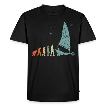 Plage Voile Windracer Land Sailers Land Sailors - T-shirt Premium bio Homme - noir - Devant - Nico (187cm)