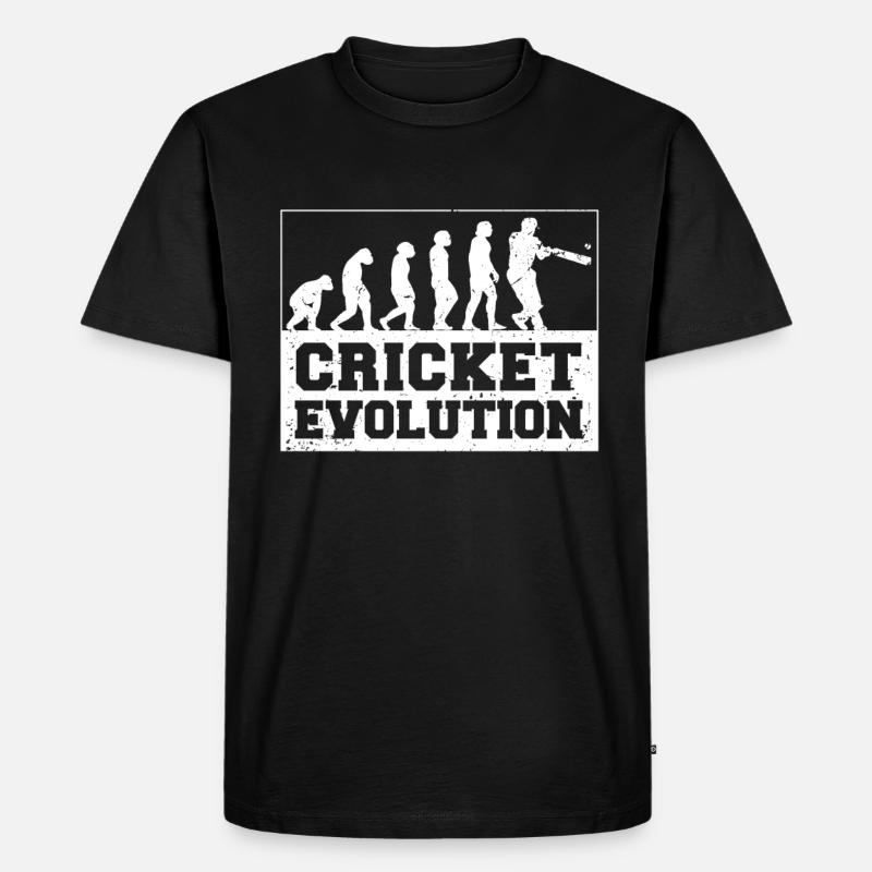 Cricketer Cricket-game Evolution - Men's Premium Organic T-Shirt - black