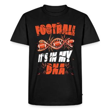 Joueur de football Rugby-ball C’est dans mon ADN américain - T-shirt Premium bio Homme - noir - Devant - Nico (187cm)