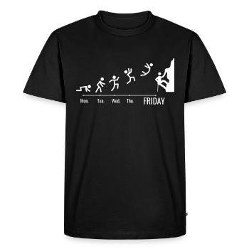 Escalade de bloc Escalade Alpinisme - T-shirt Premium bio Homme - noir - Devant - Nico (187cm)