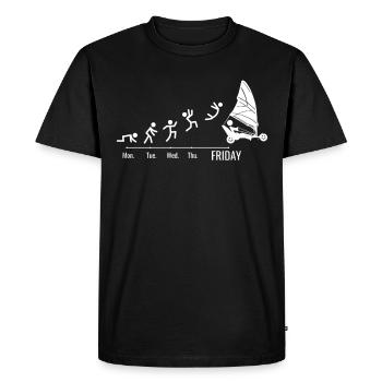 Beach Sailing Windracer Weekend Shore Sailors - Men's Premium Organic T-Shirt - black - Front - Nico (187cm)