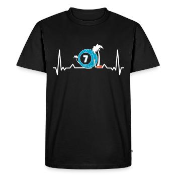 Joueur de bingo Jeu de bingo Jeu de bingo Heartbeat - T-shirt Premium bio Homme - noir - Devant - Nico (187cm)