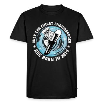 Snowboarder Year 2014 Birthday Snowboarding - Men's Premium Organic T-Shirt - black - Front - Nico (187cm)