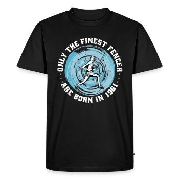 Escrimeur né en 1961 Athlète d’escrime d’anniversaire - T-shirt Premium bio Homme - noir - Devant - Nico (187cm)