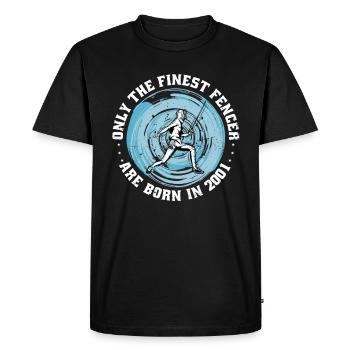 Escrimeur né en 2001 Athlète d’escrime anniversaire - T-shirt Premium bio Homme - noir - Devant - Nico (187cm)