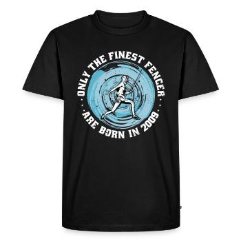 Fencer born 2009 Birthday fencing athlete - Men's Premium Organic T-Shirt - black - Front - Nico (187cm)
