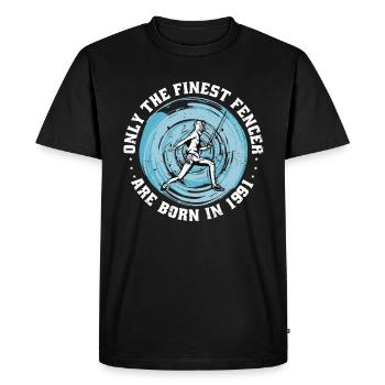 Fencer born 1991 Birthday fencing athlete - Men's Premium Organic T-Shirt - black - Front - Nico (187cm)