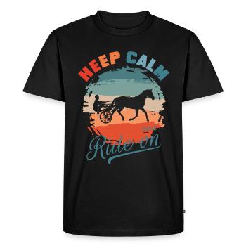 Trotting cheval Trabrennsport Sport équestre Chevaux - T-shirt Premium bio Homme - noir - Devant - Nico (187cm)