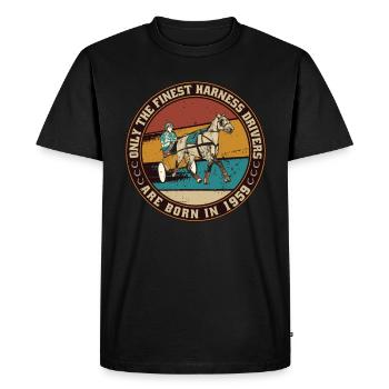 Cheval de trot né en 1959 chevaux d’anniversaire - T-shirt Premium bio Homme - noir - Devant - Nico (187cm)