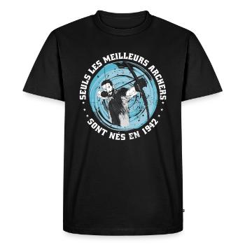 Archery Birthday born 1942 - Men's Premium Organic T-Shirt - black - Front - Nico (187cm)