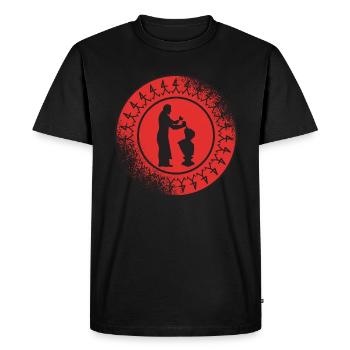 Tailleur de pierre Artisans Sculpteurs sur pierre Sculpteurs - T-shirt Premium bio Homme - noir - Devant - Nico (187cm)