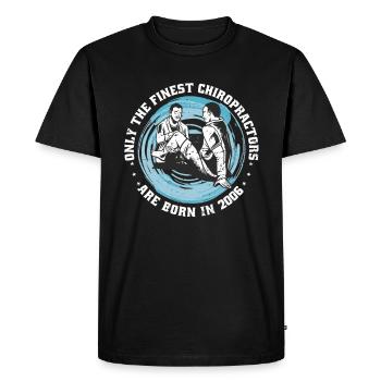 Physiotherapy born 2006 - Men's Premium Organic T-Shirt - black - Front - Nico (187cm)