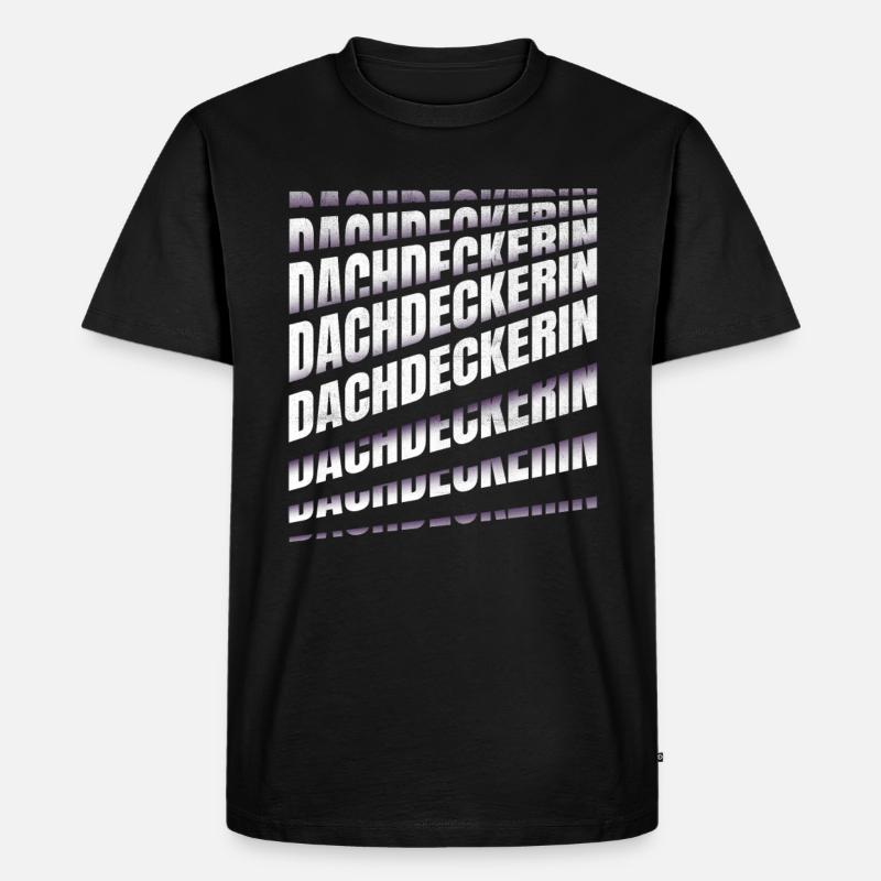 Dachdecker Spruch Handwerker Dachdeckerin - Männer Premium Bio T-Shirt - Schwarz