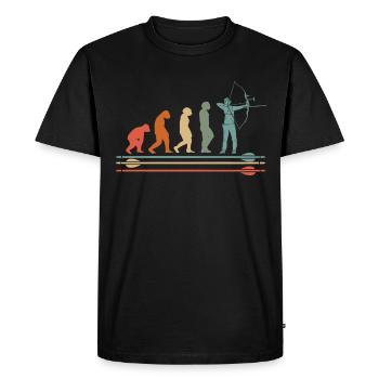 Archer Archery Evolution Vintage - Men's Premium Organic T-Shirt - black - Front - Nico (187cm)