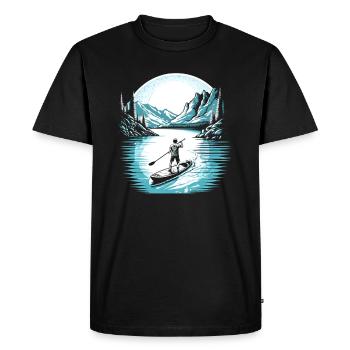 SUP Stand Up Paddle paddleboarding Stand-Up Paddler SUP - T-shirt Premium bio Homme - noir - Devant - Nico (187cm)