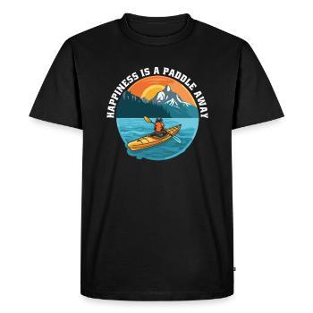 KAYAKS CANOË RAFTING BATEAU Kayak Happiness-paddle - T-shirt Premium bio Homme - noir - Devant - Nico (187cm)