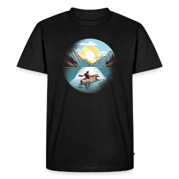 Kayak Kayaks CANOË RAFTING BATEAU PADDLE - T-shirt Premium bio Homme - noir - Devant - Nico (187cm)