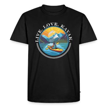 KAYAKS CANOË RAFTING BATEAU Kayak Adultes-paddle - T-shirt Premium bio Homme - noir - Devant - Nico (187cm)