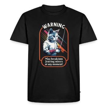 Chats, escrimeurs, joueurs, escrime amusante, sports, chats - T-shirt Premium bio Homme - noir - Devant - Nico (187cm)