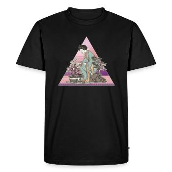 Bonsaï Bonsaï Arbre Fleur Pot de Japonais Geisha - T-shirt Premium bio Homme - noir - Devant - Nico (187cm)