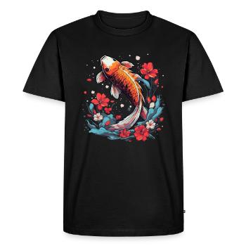 koi fish koi carp koi garden pond koi - Men's Premium Organic T-Shirt - black - Front - Nico (187cm)