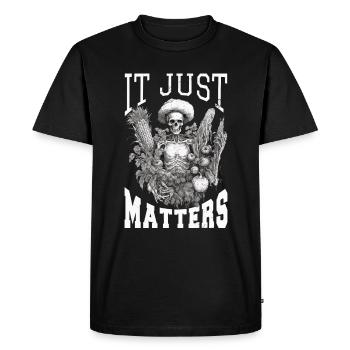 Jardinier Plante de jardin Dictons de l’agriculteur Vintage - T-shirt Premium bio Homme - noir - Devant - Nico (187cm)