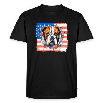Boxer Dog Race Boxer Dogs USA Flag - T-shirt Premium bio Homme - noir - Devant - Nico (187cm)