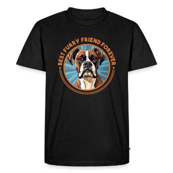 Boxer chien race chien propriétaire dictons drôles - T-shirt Premium bio Homme - noir - Devant - Nico (187cm)
