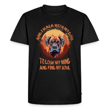 Boxer chien race chien propriétaire dictons drôles - T-shirt Premium bio Homme - noir - Devant - Nico (187cm)