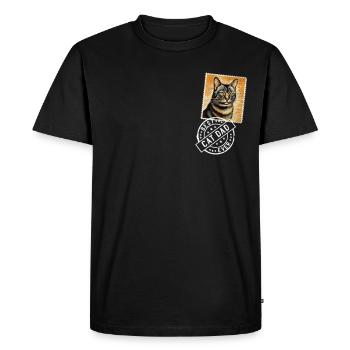 Chats, Papa, Chat, Timbre de chat, Papas de chat - T-shirt Premium bio Homme - noir - Devant - Nico (187cm)