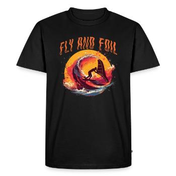 Wingfoil Surfer Wingfoiling Board Accessories - Men's Premium Organic T-Shirt - black - Front - Nico (187cm)