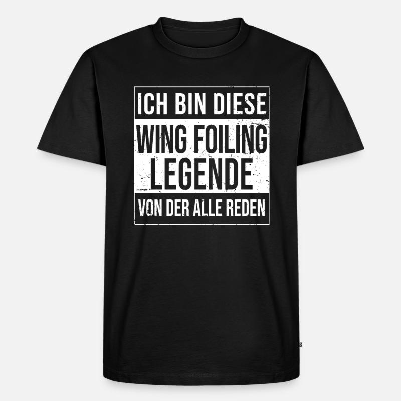 Wingfoil-Surfer Wingfoiling-Board - Männer Premium Bio T-Shirt - Schwarz