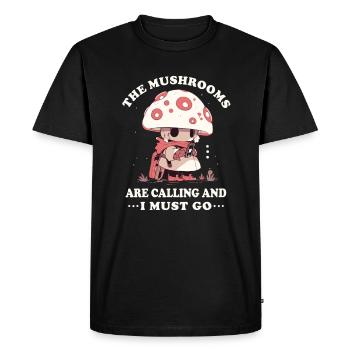 champignons, cueilleurs de champignons, champignons, producteurs, champignons drôles - T-shirt Premium bio Homme - noir - Devant - Nico (187cm)