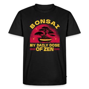 Bonsaï, Plantes, Bonsaï, Drôle Zen-live - T-shirt Premium bio Homme - noir - Devant - Nico (187cm)