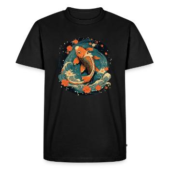 Koi Poisson Koï Carpe Koi Jardin Koi Étang Koi - T-shirt Premium bio Homme - noir - Devant - Nico (187cm)