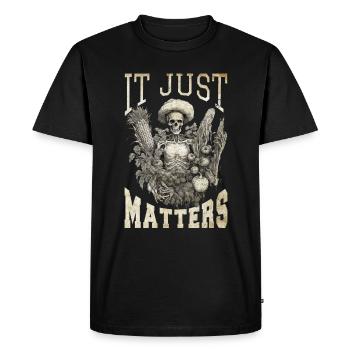 Jardinier jardin plante paysanne dictons Vintage - T-shirt Premium bio Homme - noir - Devant - Nico (187cm)