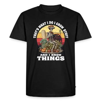 Jardinier jardin plante paysanne dictons Vintage - T-shirt Premium bio Homme - noir - Devant - Nico (187cm)