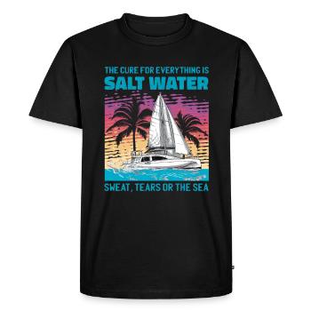 Sailor Voilier Voilier Voilier Yacht à voile - T-shirt Premium bio Homme - noir - Devant - Nico (187cm)