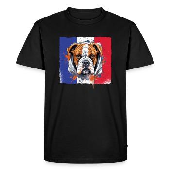 Boxer Race Chien Boxer Chiens Drapeau Français - T-shirt Premium bio Homme - noir - Devant - Nico (187cm)